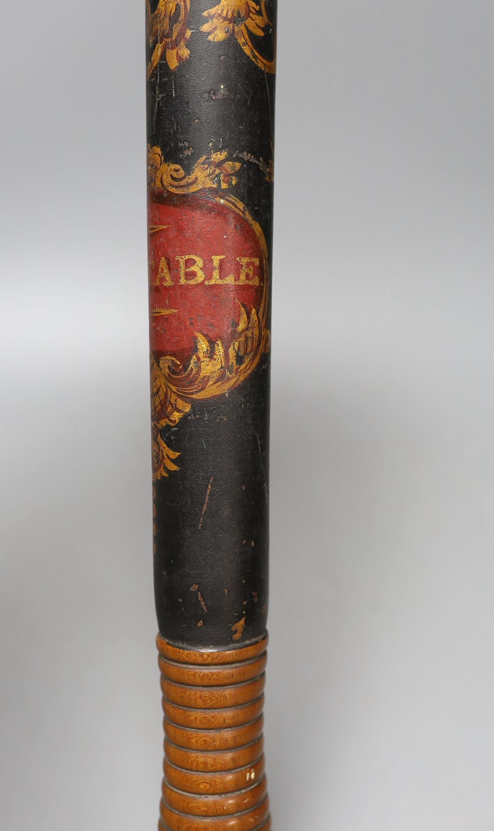 A Victorian painted Constable’s truncheon, 46cm